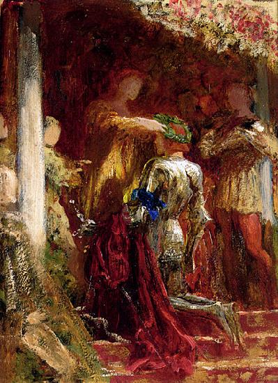 Frank Bernard Dicksee Victory A Knight Being Crowned With A Laurel Wreath Germany oil painting art